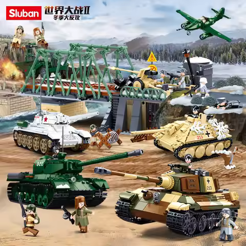 Military Weapons T-34/72 BT-7 SU-85 T80BVM Medium Tank Model Building Blocks Bricks Classics WW2 Arm