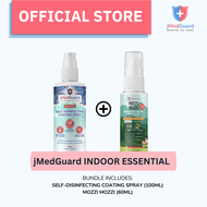 jMedGuard® INDOOR ESSENTIAL Bundle: Self-Disinfecting Antimicrobial Surface Coating Spray &amp; DEET-free Mosquito Repellent - 90 Days Protection Against Germs and Insects for Home, Childcare, and School/ Family-friendly/ Made in SG