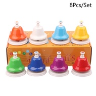[MAKY] Eight Tone Clo Tone Bell Desk Bells For Educational Music For Toddlers 8 Notes Colorful Hand 
