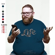 KATUN MERAH Distro Men's Jumbo T-Shirt B2048 LIFEUP QJ Oblong Oversize Simple Unisex Cotton Screen P