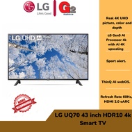 LG [AUTHORISED DEALER+NEW MODEL] UQ70 43" HDR10 4K SMART TV 43UQ7050PSA - LG 2 YEARS WARRANTY MALAYS