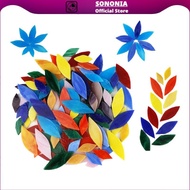 [SONONIA] 100pcs Petal Mosaic Tiles, Mixed Color Mosaic Tiles, Mosaic Tiles Stained Glass, Petal Mos