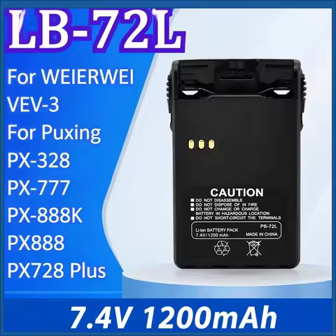 LB-72L 7.4V 1200mAh Walkie Talkie Battery For Puxing PX-328 PX-777 PX-888K PX888 PX728 Plus For WEIE