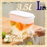 3.5L Water Jug With Faucet Refrigerator Cold Kettle Ice Beverage Water Tank Drink Dispenser Juice Drinkware Container