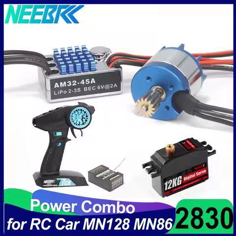 1/12 RC Car Combo 2830 2400KV Brushless Motor AM32 45A ESC 12kg Servo 7CH Transmitter Receiver for M