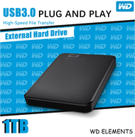 【COD】 wd elements external harddrive ของแท้  USB3.0 2.5" hdd external 1tb/2tb ฮาร์ดดิสก์พกพา การประก