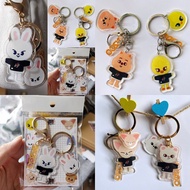 Cartoon Stray Kids Keychain Felix Hanbangchan Leeknow Keyring Pendant Accessories Fans Gift