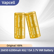/ /Vapcell 6200mah K62 15A 3.7V INR 26650 Battery High Power Rechargeable Li Ion Battery for Flashli