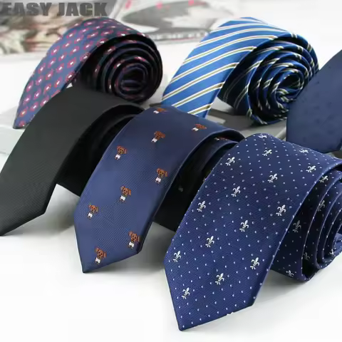New 6cm Striped Dot Tie Business Casual Silk Luxury Mens Neck Ties Wedding Party Neck Tie Formal Sli