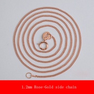 18K GOLD 925 sterling silver Rose-Gold Necklace 1.2mm Side chain Different Length Plated 18K Rose-gold Clavicle Chain Fashion Jewelry wholesale