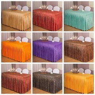 Long Table Cover Pleated Around Beautiful Flowing Fabric Ready To Use Available In Many Sizes 120*60