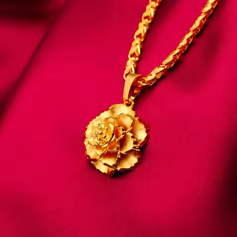 Women's 18K Gold Fish Necklace, AU750 Fashionable Stamen Pendant, Gift for Female Friends.