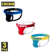 CMENIN PUMP 3Pcs แฟชั่นผ้าฝ้ายผู้ชาย Thongs และ G String ผู้ชายกางเกงสบาย Tanga ชุดชั้นในเซ็กซี่ Man