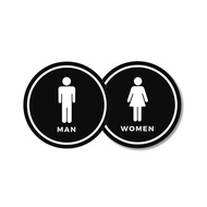 ROUND VINYL STICKER TOILET MAN / WOMEN Size 10 x 10 CM Sign K3