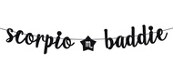 Scorpio Baddie Banner, Scorpio Happy Birthday Decor, 12 Constellation Zodiac Scorpio Themed Birthday