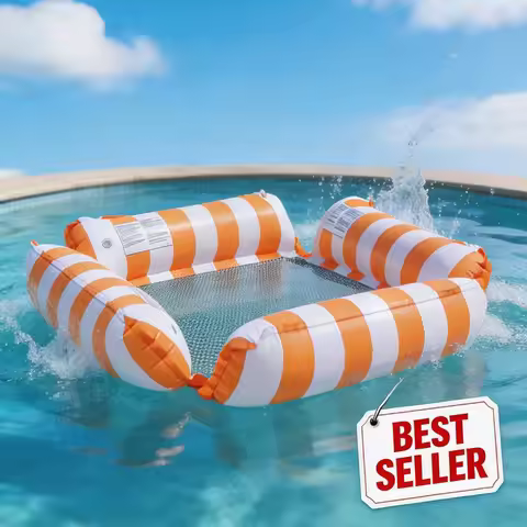 Foldable Portable Thick Inflatable Water Float Hammock Outdoor Swimming Cool Water Lounge with Easy 