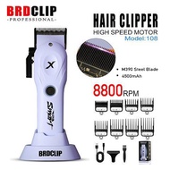BRDCLIP  Professional Hair Clipper 108 8800RPM M390 Steel 4500mAh LED Ring Indicator