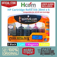 SaintInk HP Refill Ink Combi Pack 2 Black 3 Color for HP Cartridge with Kit & User Guide ( 680 682 )