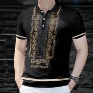 Asean Attire For Men 2025 Polo Barong Tagalog Modern Short Sleeve For Men Formal Attire Dry Fit Shir