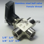 ◊♀﹍Stainless Steel 304 Ball Valve 3 Way Female Thread 18" 14" 38" 12" L Type Panel Valve YFP Large F