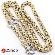 s2shop สร้อยคอสแตนเลสแท้ สร้อยคอพระ ลายสายนาฬิกา ห้อยพระได้ 3 องค์ ความกว้าง 5 มม.ความยาว 24 26 28 น