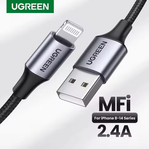 UGREEN MFi USB Lightning Cable for iPhone 2.4A Fast Charging USB A to Lighting Cables for iPad iPhon