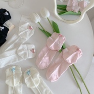 [Hot Sale] Socks Women Spring Japanese Style Heel Bowknot Boat Socks Non-Embroidered Invisible Socks