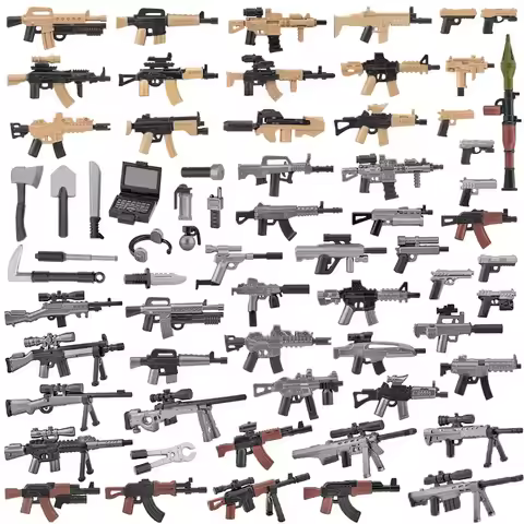 Military Building Blocks Solider Figures Gifts Toys Weapons Machine Guns Pistol Rifle Equipments Acc