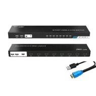 HDMI KVM Switch 8 port Support 4K Includes 8 pcs KVM HDMI Cable