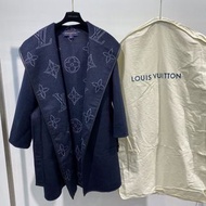 法國精品Louis Vuitton LV羊毛花草雙面口袋連帽長袖大衣 外套 附腰帶 代購服務
