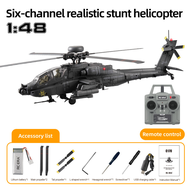RC ERA C170 AH‑64 Apache RC Helicopter 1:48 Scale 6‑Channel 3D Inverted Flight Brushless Motor TOF L