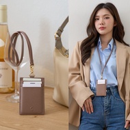 KAILY : ID Card holder Badge holder  ที่ใส่บัตรพนักงาน พร้อมสายคล้องคอ  หนังวัวแท้