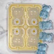 1pc 4-Cavity/1-Cavity Cute Teddy Bear Shaped Tray, Suitable For Soft Silicone Maker