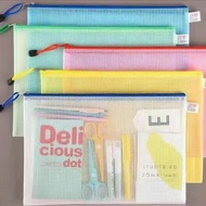 Transparent Transparent Grid Bag Multi-Specification Zipper Bag Office Storage Bag Student Classific
