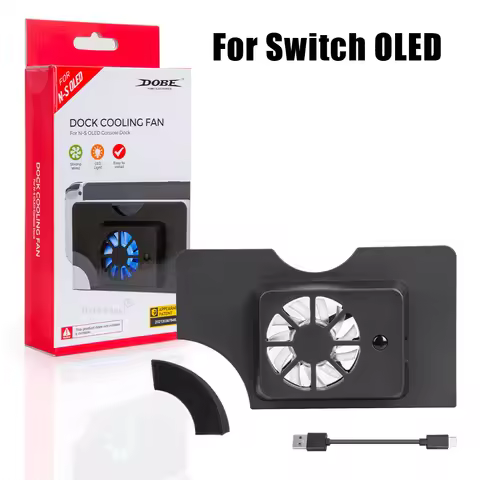 Dock cooling fan for switch/ oled original stand game console dock cooler with led usb fan for switc