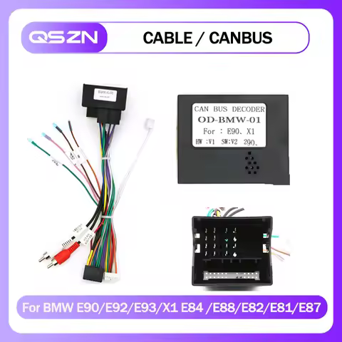 QSZN Canbus Box Decoder OUDI-BWM-01 For For BMW E90/E92/E93/X1 E84 /E88/E82/E81/E87 Wiring Harness P