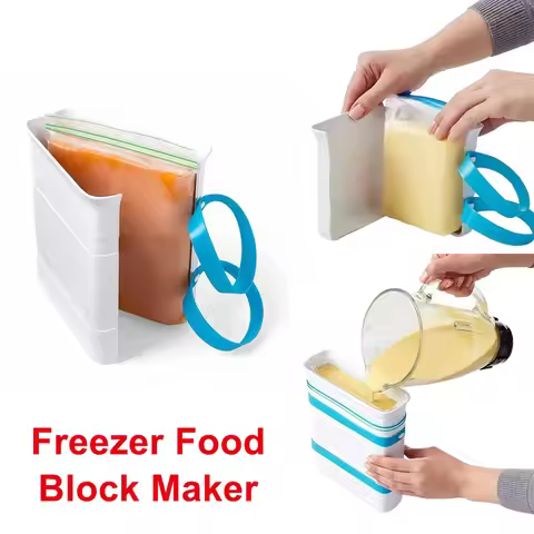Freezer Food Block Maker 3D Soup Freezing Mold Kitchen Ice Making Tool Food Freezer Container Molds