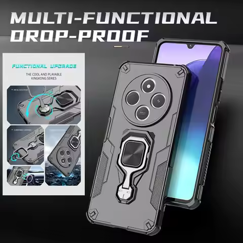 Armor Shockproof Magnetic Ring Stand Holder Case For Xiaomi Redmi 14C 14 C Redmi14C 4G POCO C75 C 75
