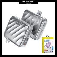 AWEI P83K 4-IN-1 45W 15000MAH FAST CHARGING POWERBANK | LIGHTNING & TYPE-C BUILT-IN CABLE | DIGITAL 