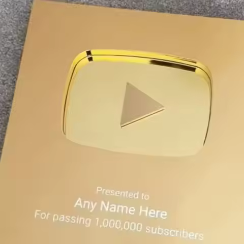 100K/1000K Plaques For YouTube Creator Awards 2026 - Recognition Achievement Awar Custom Gold Alumin