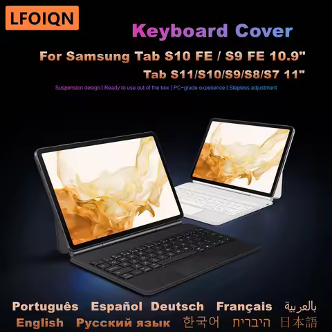 LFOIQN Keyboard Case For Samsung Galaxy Tab S9 S10 FE 10.9 inch Lite 11" S8 S7 S11 Tablet Book Cover
