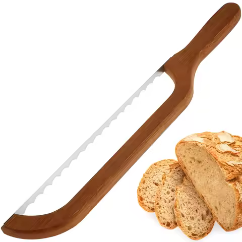 Wooden Bread Bow Knife Bow Bread Knife for Sourdough with Wooden Handle Bread Slicer for Homemade Br