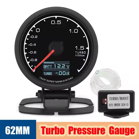 1~1.5 KPA Auto Turbo Boost Gauge LCD Digital Display Boost Controller Kit Meter Turbo Pressure Manom