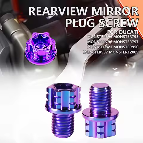 Motorcycle Rearview Mirrors Plug Screws Cover for Ducati Monster 696/795/796/797/821/937/950/1200S