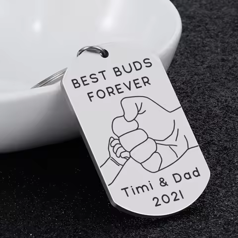 Personalized Fathers Day Gifts Keychain Customized Name to Son Dad Original Gift for Car key Best Bu