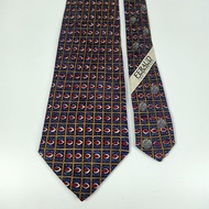 LOUIS FERAUD Silk Tie Brown Plaid Design Made in Italy