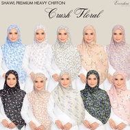 SHAWL CHIFFON PLEATED HALUS PREMIUM PRINTED | SHAWL CORAK IRONLESS