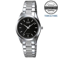 Time&amp;Time CASIO นาฬิกาข้อมือผู้หญิง สีดำ/เงิน สายสแตนเลส รุ่น LTP-1274D-1ADF (ประกัน CMG)