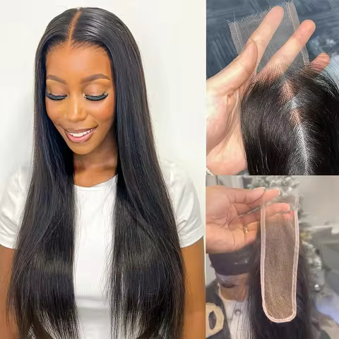 2x6 Lace Closure Straight 100% Human Hair Kim K Free Part Closure HD Transparent Straight Lace Closu