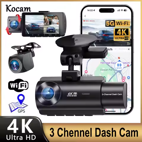 Dash Kocam 4K Cam Kocam 3 Camera WIFI GPS 4K Dash Cam Car Dvr Interior Vehicle Three Way Channel Dvr